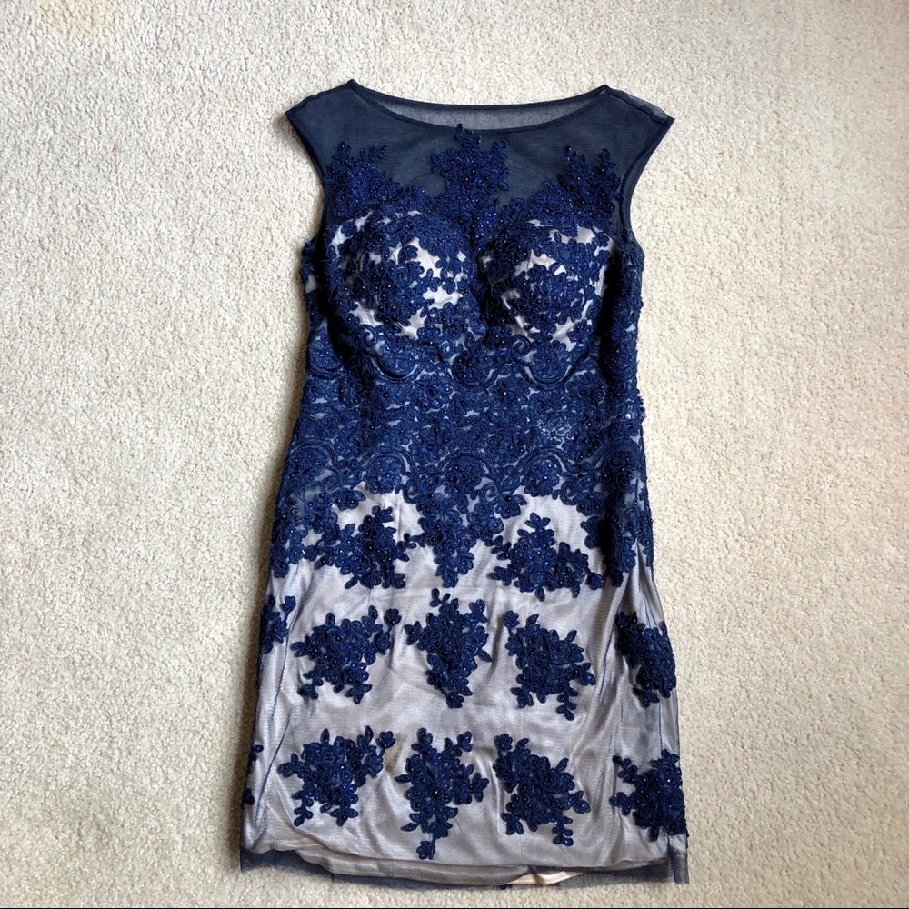 Dave and Johnny navy embellished dress